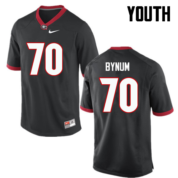 Georgia Bulldogs Youth Aulden Bynum #70 Black Stitched College UGA Football Jersey 23XX011XV